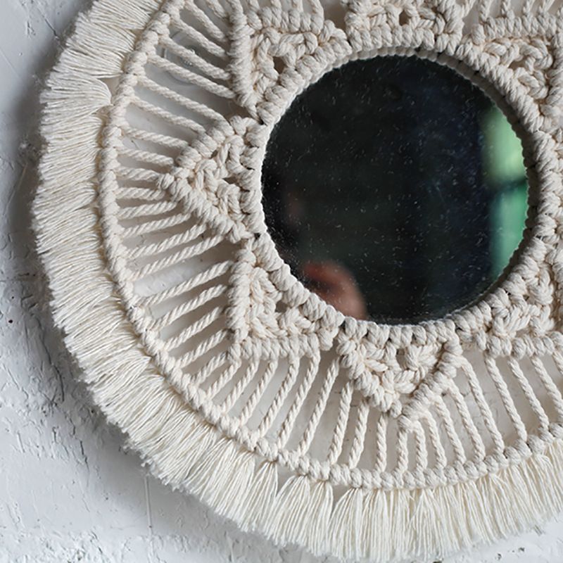 Wall Mirror Decor Round Hanging Wall Art Decoration for Bedroom Nursery Living Room Apartment Office Entryways Home — image 2