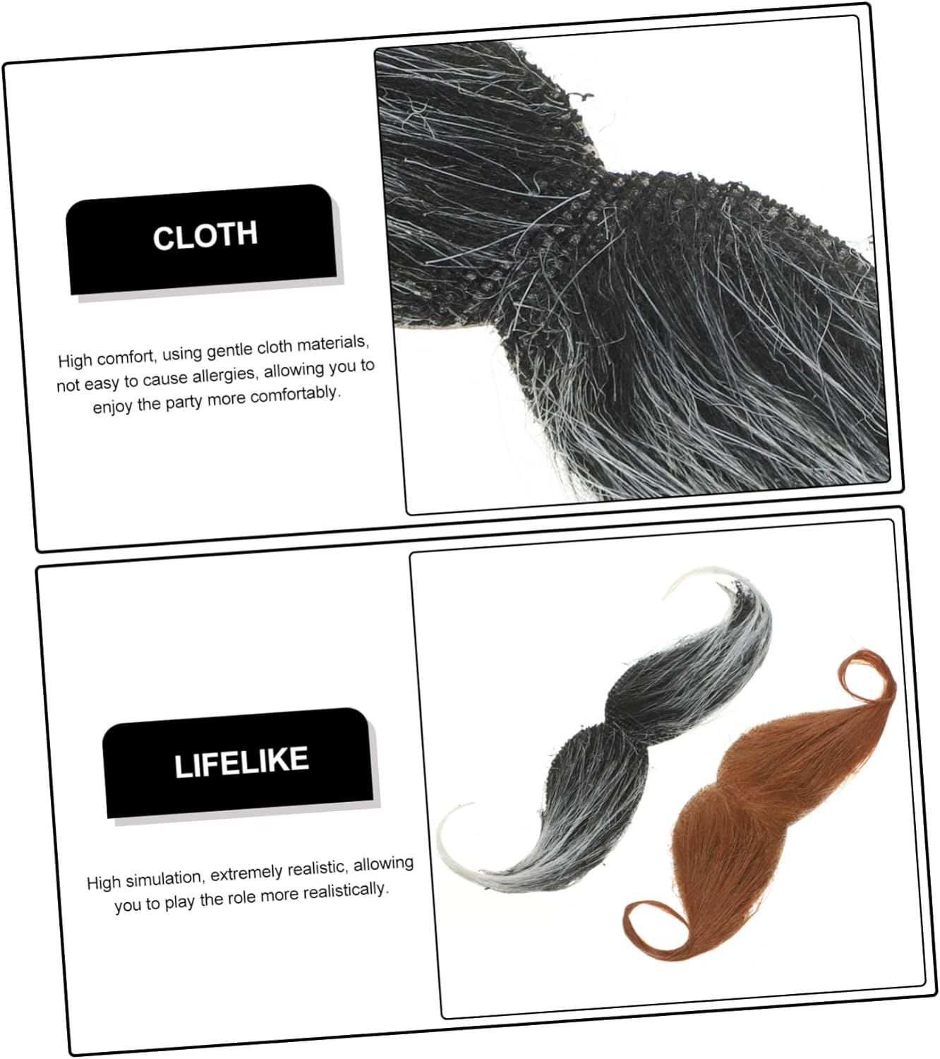 2pcs Halloween Costumes Halloween Decorations Beard Ornament Costume Beard Party Props Cosplay Fake Mustache Fake Beard โ image 4