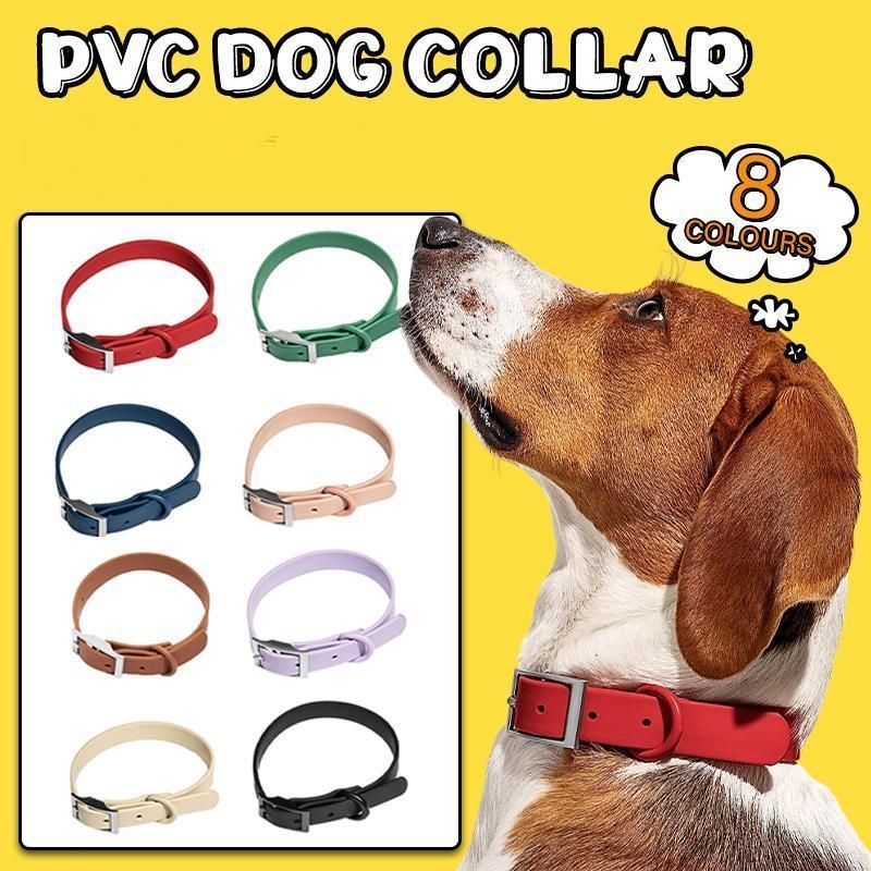 PVC Dog Collar Working Dog Kennels Waterproof Soft Adjustable for Pets L Size - Apricot — image 2