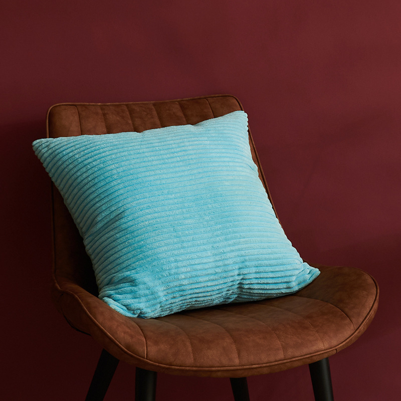 Sky Blue Set of 4 Corduroy Pillow Covers - Solid Color Minimalist Throw Cushion Covers - 45 × 45cm (Pillow Inserts are NOT Included)
