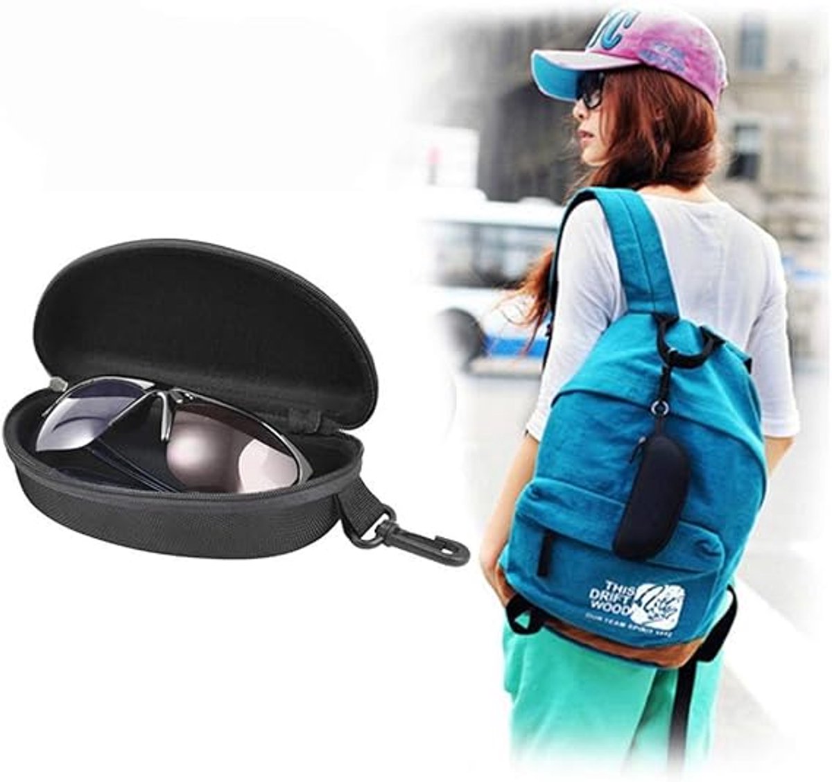 Portable Glasses Case Hard Case - Glasses Pouch - Waterproof Sunglasses Storage - Hard Box With Zipper and Olip - Durable Protective Case for Glasses — image 5