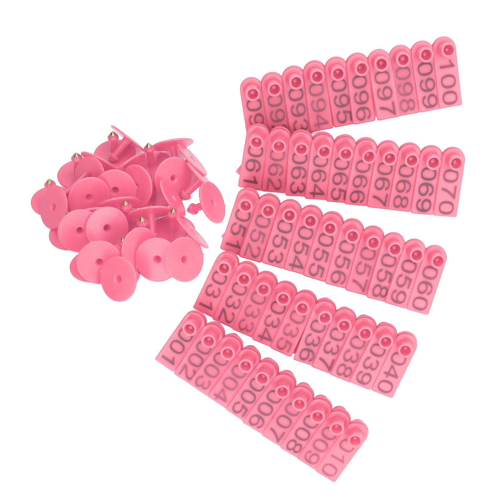100 Sets Numbered Cattle Ear Tags Accurate Livestock Identification Card for Cow Pig Sheep Pink — image 3