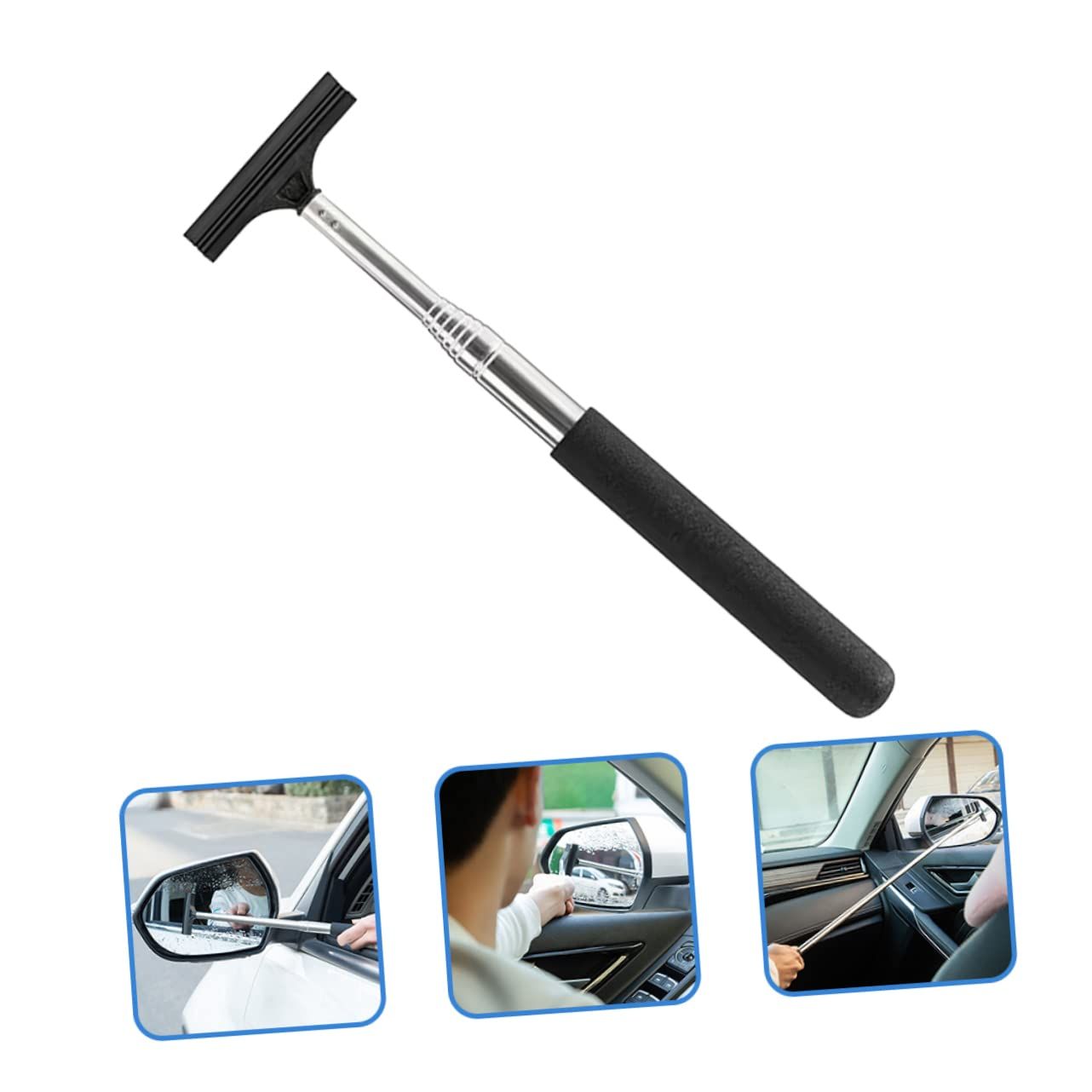 Telescopic Squeegee for Auto Glass, Portable Water Cleaner with Retractable Long Rod, Mini Automotive Cleaning Tool — image 5