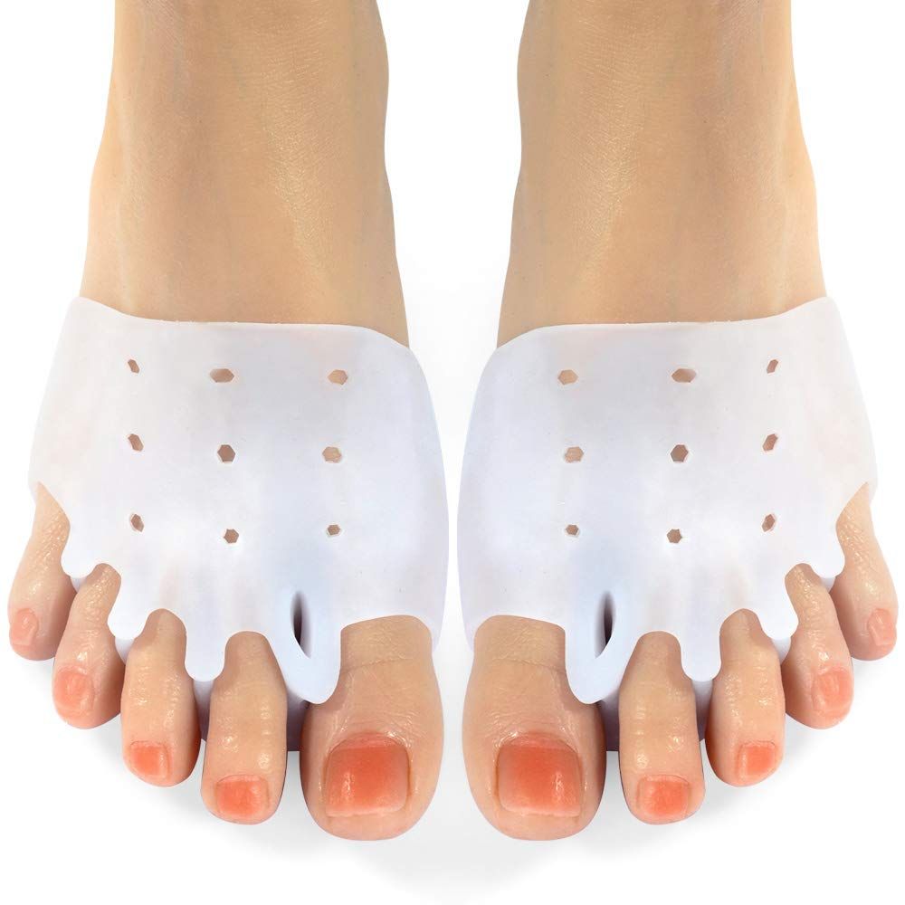 Silicone five hole forefoot pad half size pad massage five toe honeycomb forefoot pad anti pain shock-absorbing sole pad