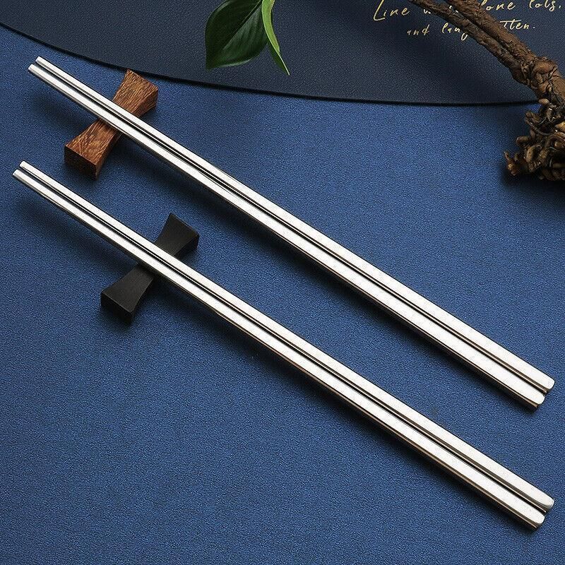 10 Pairs Korean Style Stainless Steel Chopsticks Mirror Polished Reusable — image 6