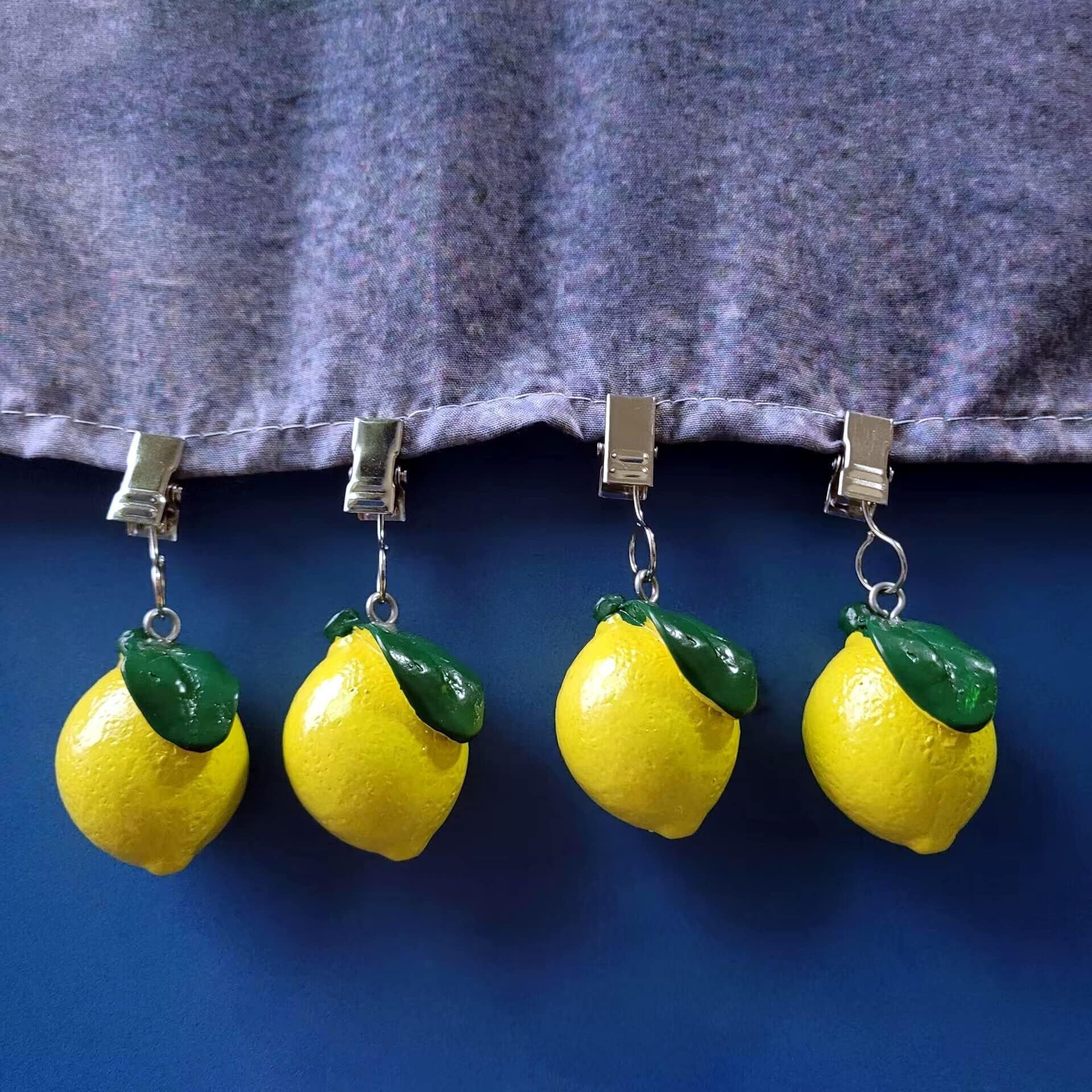 4pcs Outdoor and Indoor Tablecloth Clips Home Set 4 Lemon Tablecloth Clips Lemon Craft Tablecloth Clips Fruit Tablecloth Clips Fixed — image 4