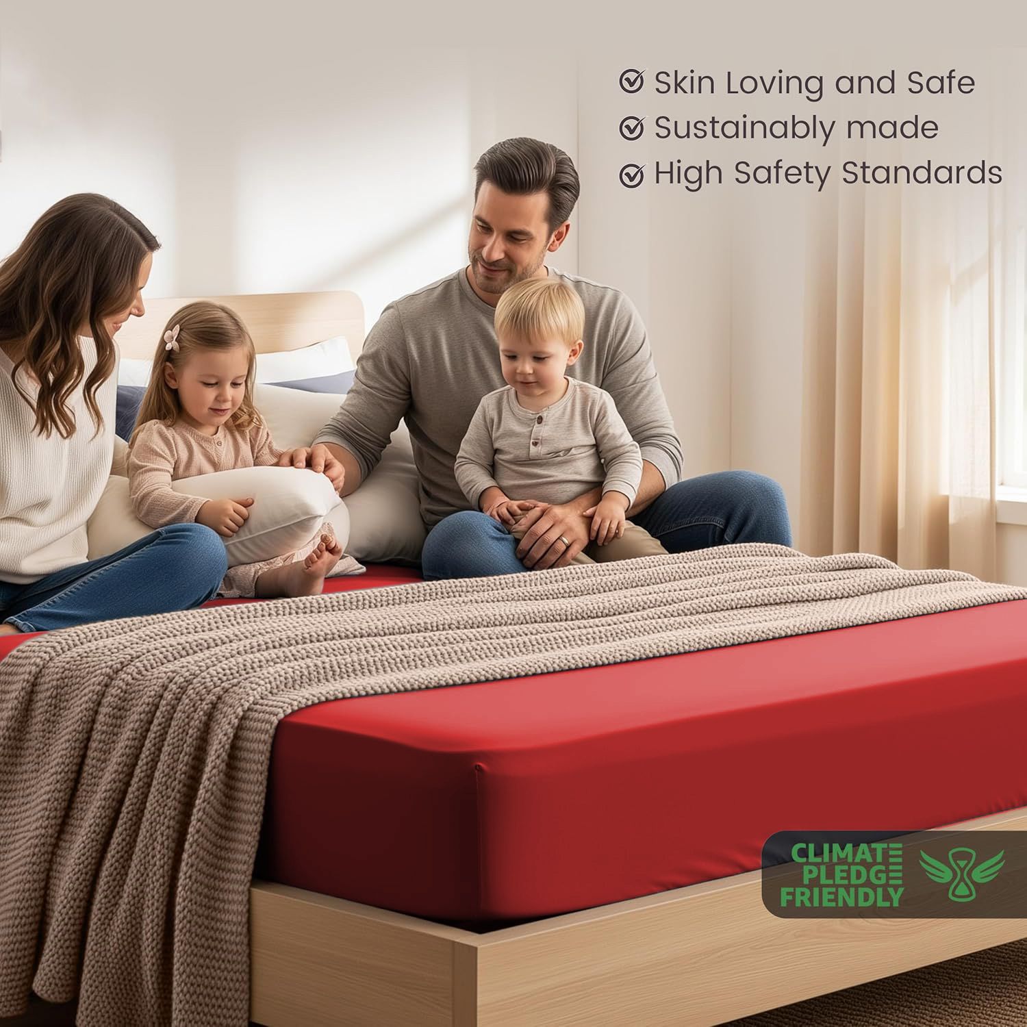 Hotel Quality Fitted Sheet - 1 Piece Fitted Sheet -Breathable Bedding - Wrinkle, Fade, Stain Resistant- 16inch/40cm Deep Pocket Fitted Bed — image 3
