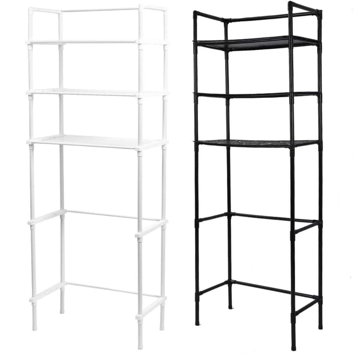 Bathroom Rack Over Toilet Washing Machine Shelf Storage Organizer Stand Unit - Black — image 2