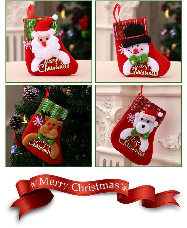 Large Red Santa Christmas Stocking, Vibrant Xmas Tree Hanging Gift Sack, 31*21cm ā image 4