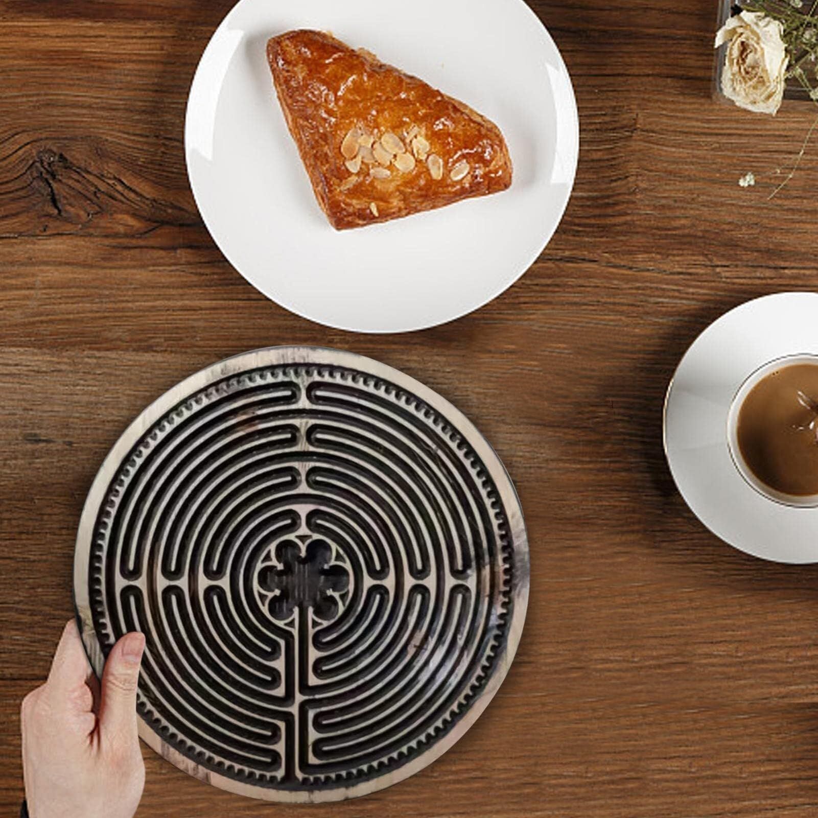 Meditation Finger Labyrinth Meditation- Round Design Handmade Wooden Finger Labyrinth Durable and Portable — image 4