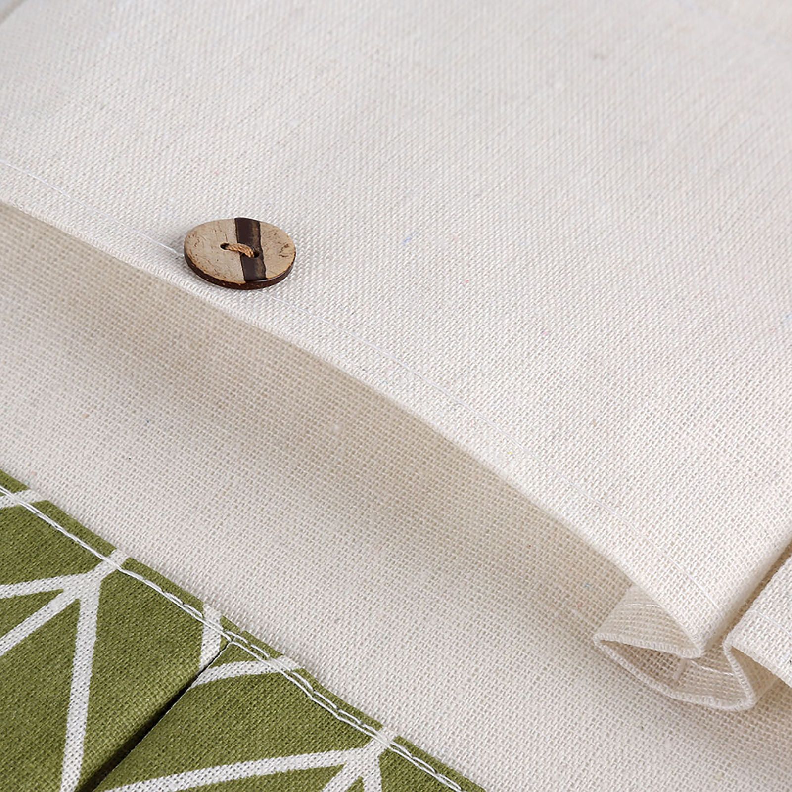 7 Pockets Cotton Linen Wall Hanging Storage Bags Door Pouch Bedroom Home Organizer Green — image 2