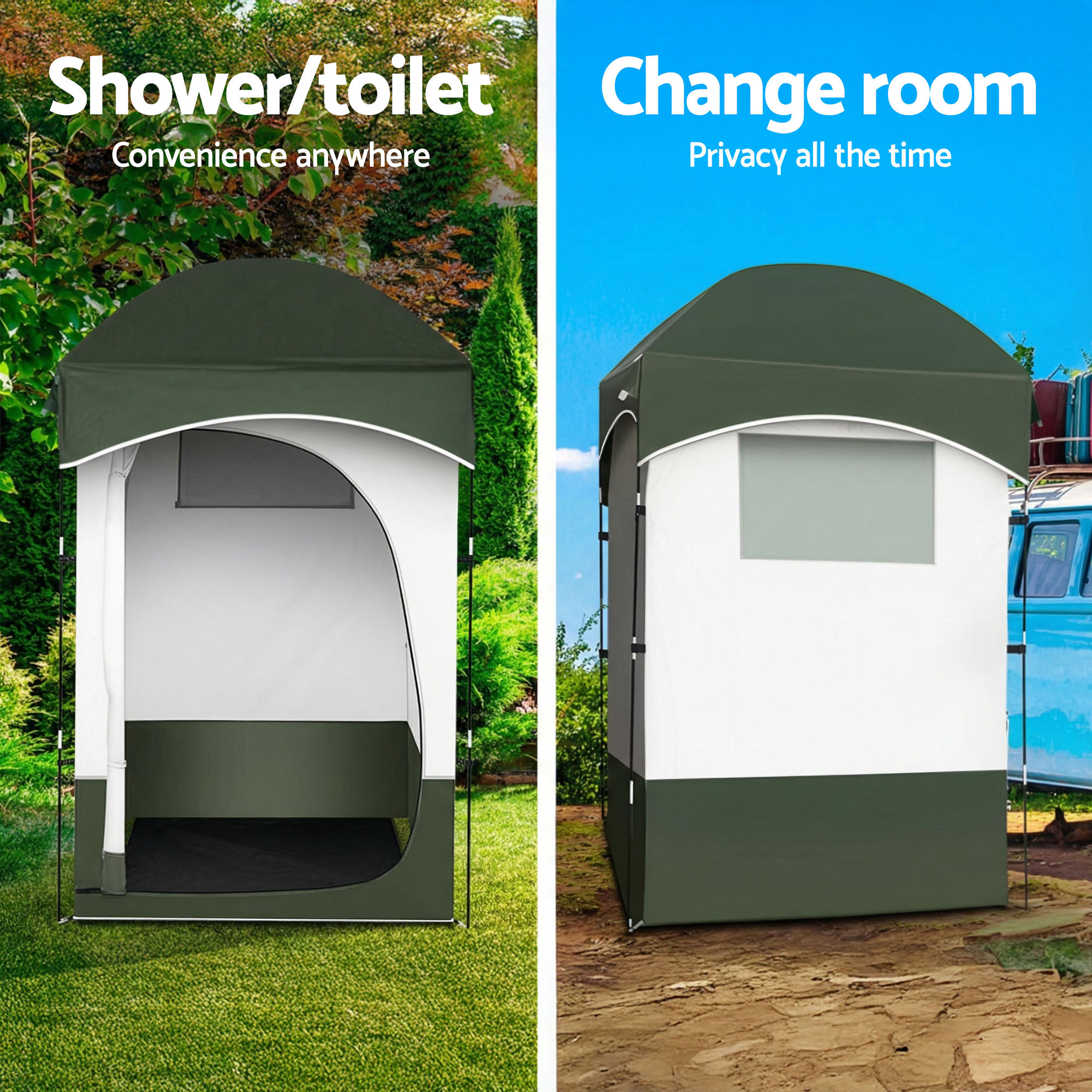 Weisshorn 22L Portable Camping Toilet Shower Tent Changing Room Outdoor Loo Set โ image 4