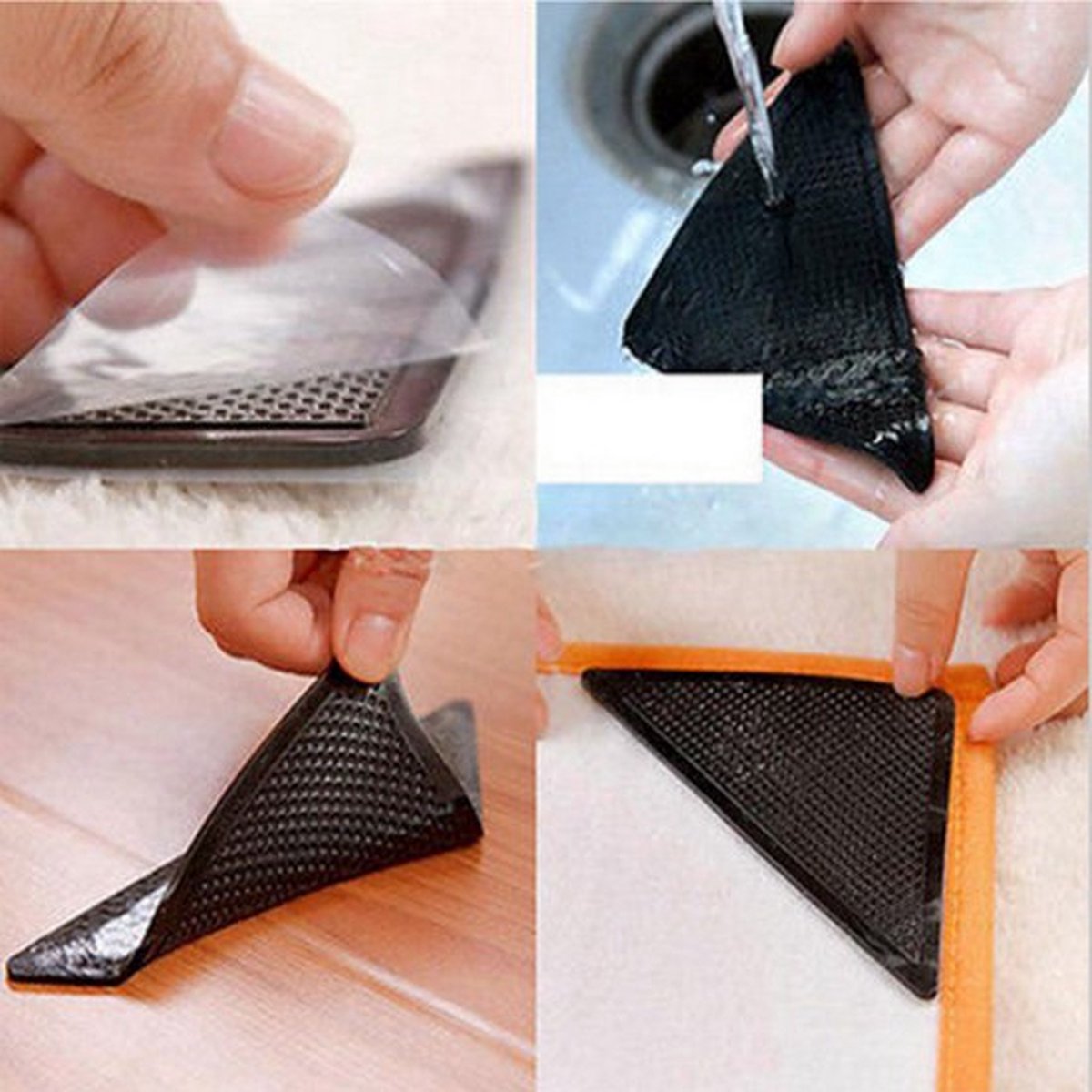4x Anti-Slip Carpet Stickers | Rug Adhesive Tape | Self-Adhesive Carpet Tape | Rug Stickers | Black — image 4