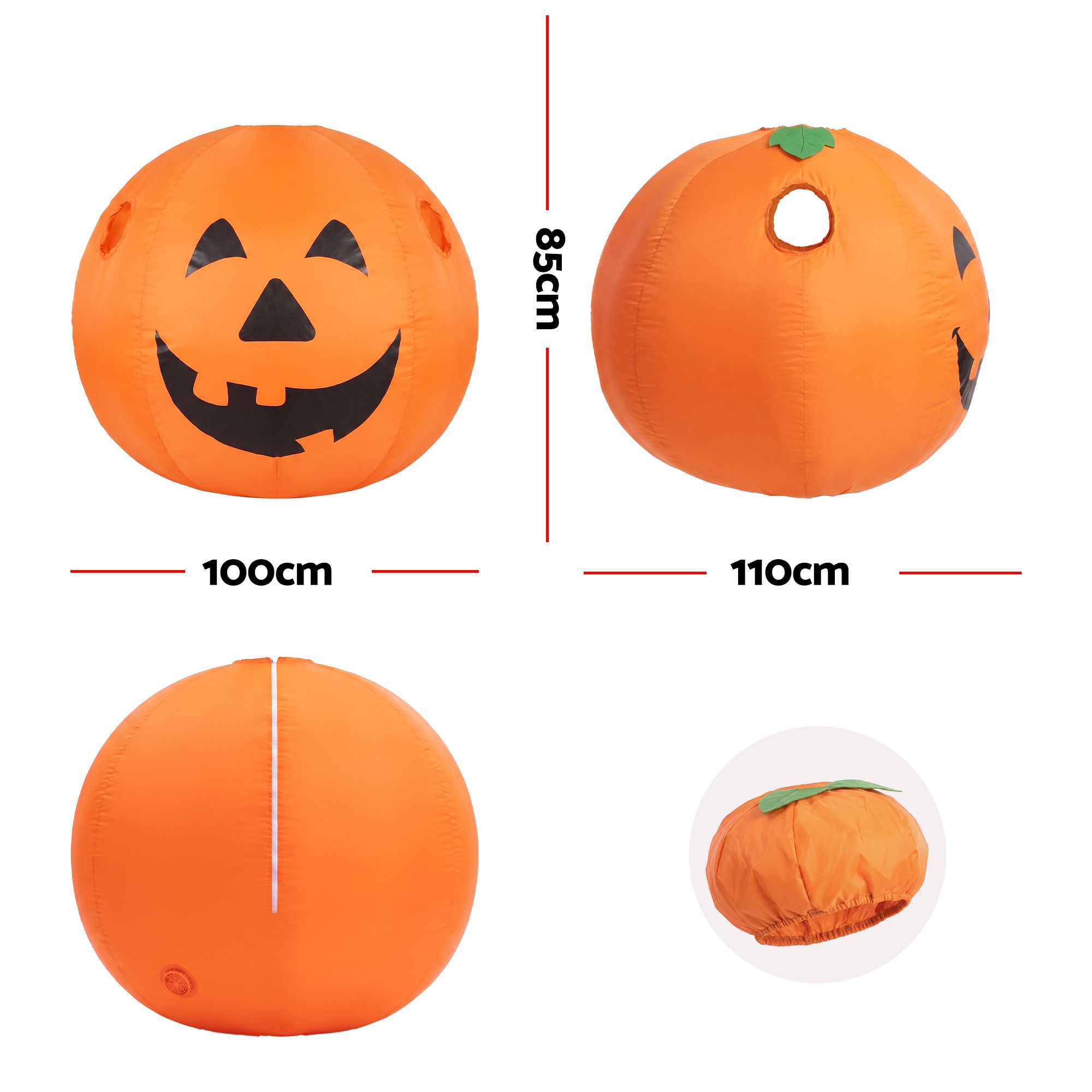 Inflatable Costume Pumpkin Fancy Dress Halloween Party Suit Orange One Size — image 2