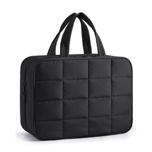 1 Piece Hanging Travel Makeup Bag with Jewelry Compartment for Women, 28×12×20 cm, Black — image 2