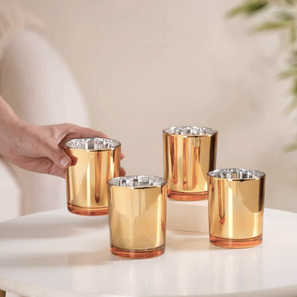 40 Pack Gold Votive Tealight Candle Holders Valentines Day Mercury Wedding Decor Glass Candlestick Party Decorations Bridal Baby Shower Event — image 3