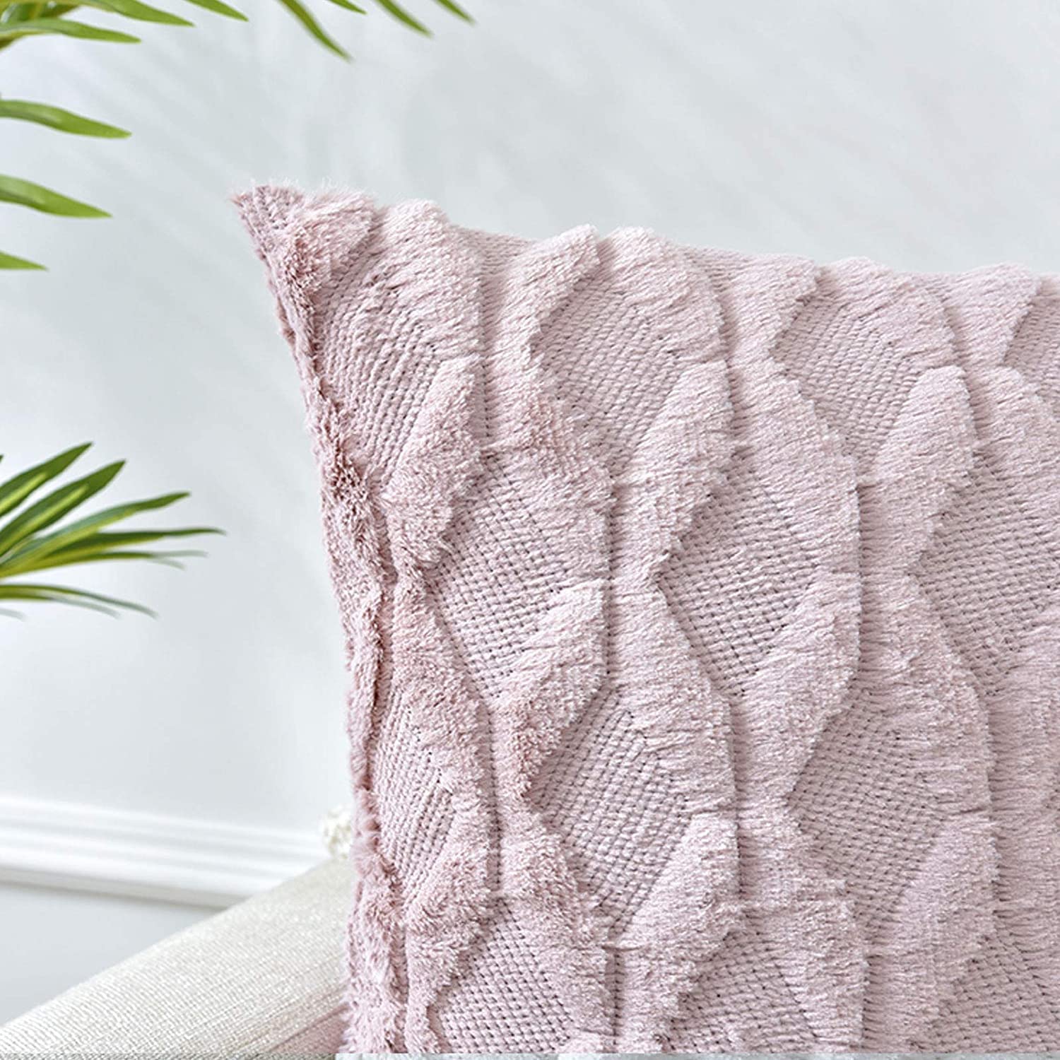 2 Pack Decorative Boho Throw Pillow Covers 45 x 45 cm (Pink) โ image 3