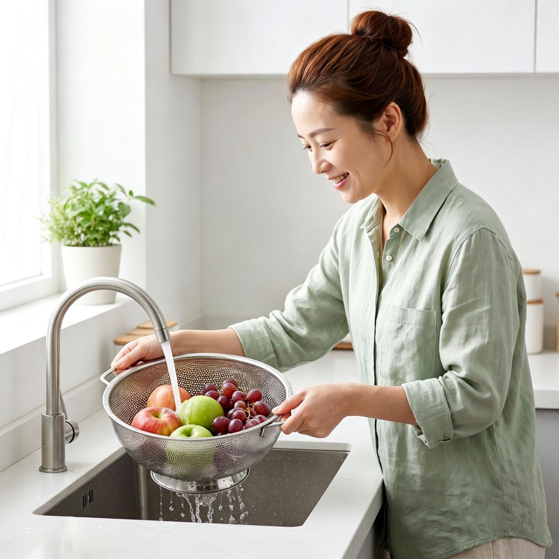 Stainless Steel Mesh Kitchen Strainer, Food Sieve with Riveted Handles and Ring Base for Pasta, Rice, Vegetables, Fruit and Draining โ image 6