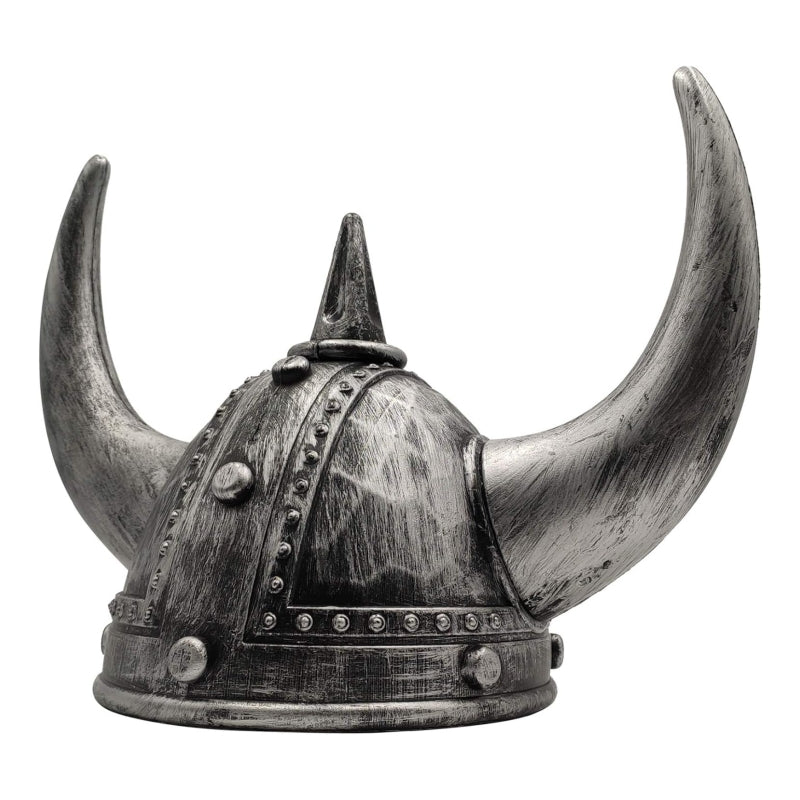 Viking Helmet Medieval Viking Horned Hat Warrior Costume Hat Cosplay-Silver Black — image 4