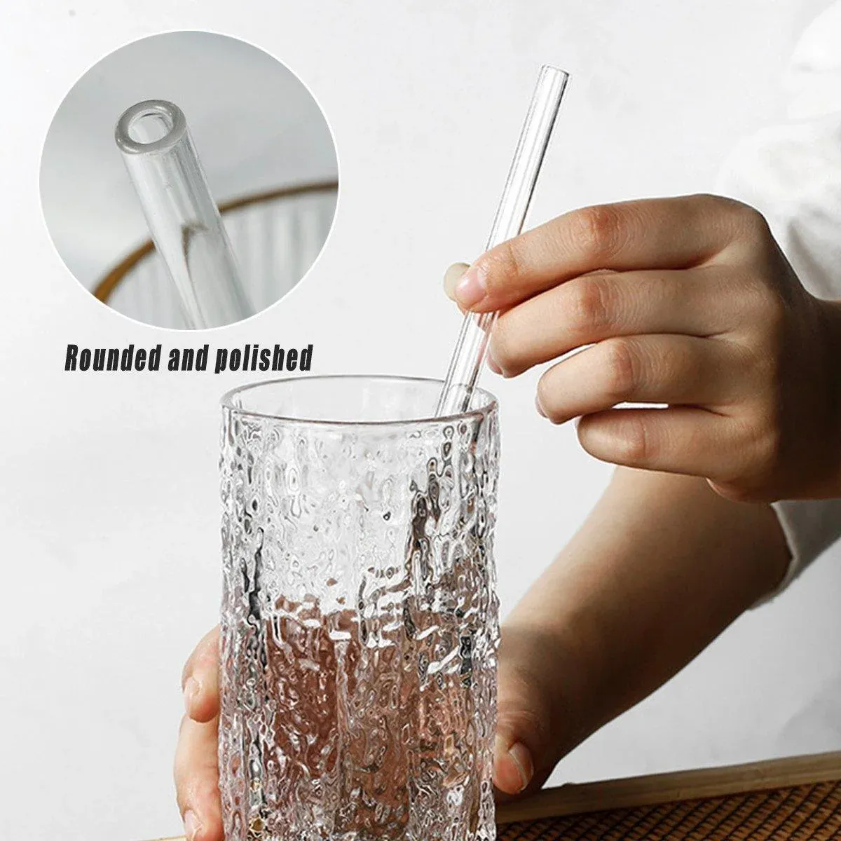 Clear Glass Straws Heat Resistant Juice Milk Straws Creative Style Reusable - 10Pcs โ image 4