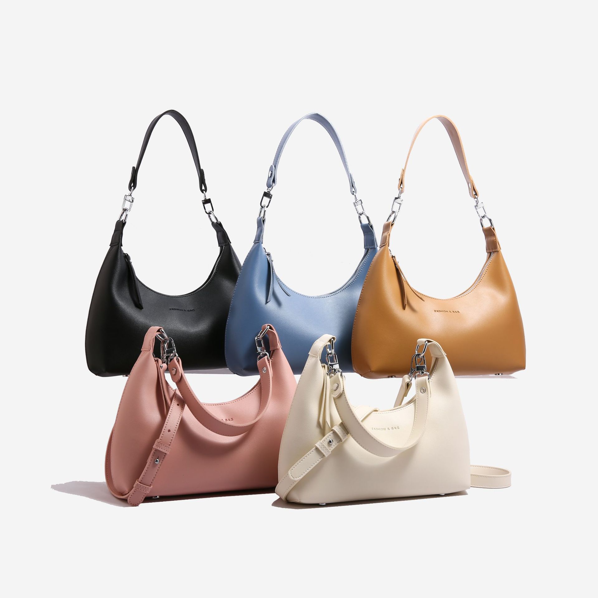 Brown Women's Trendy PU Leather Shoulder Bag - Fashionable Underarm Hobo Bag with Adjustable Strap — image 5