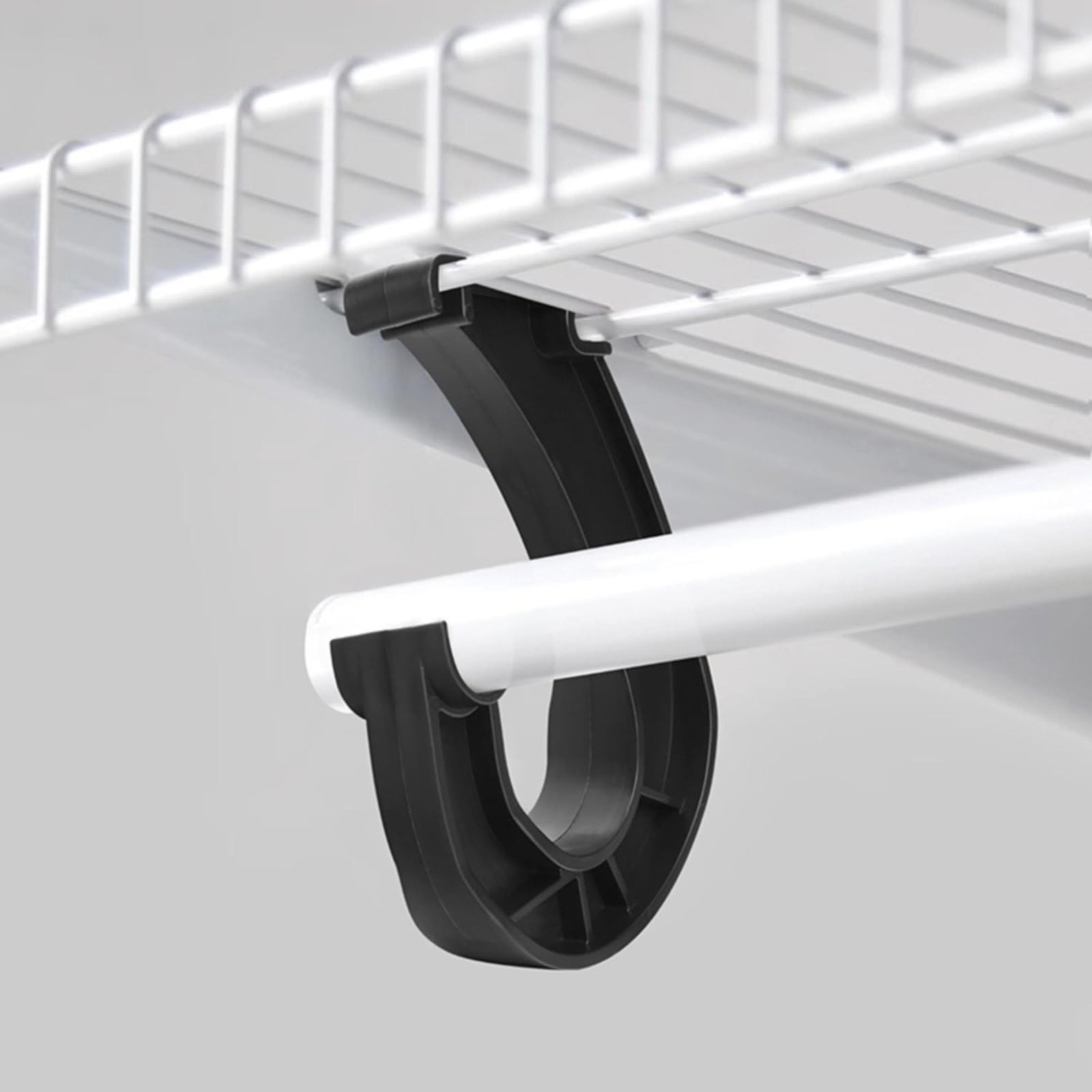 Hanging J Shape Closet Rod Bracket White 2Pc, 2Pcs Hanging Closet Rod Support Closet Shelf Rod Holder Sturdy J Shaped Closet Brackets for Hanging Clothes — image 5