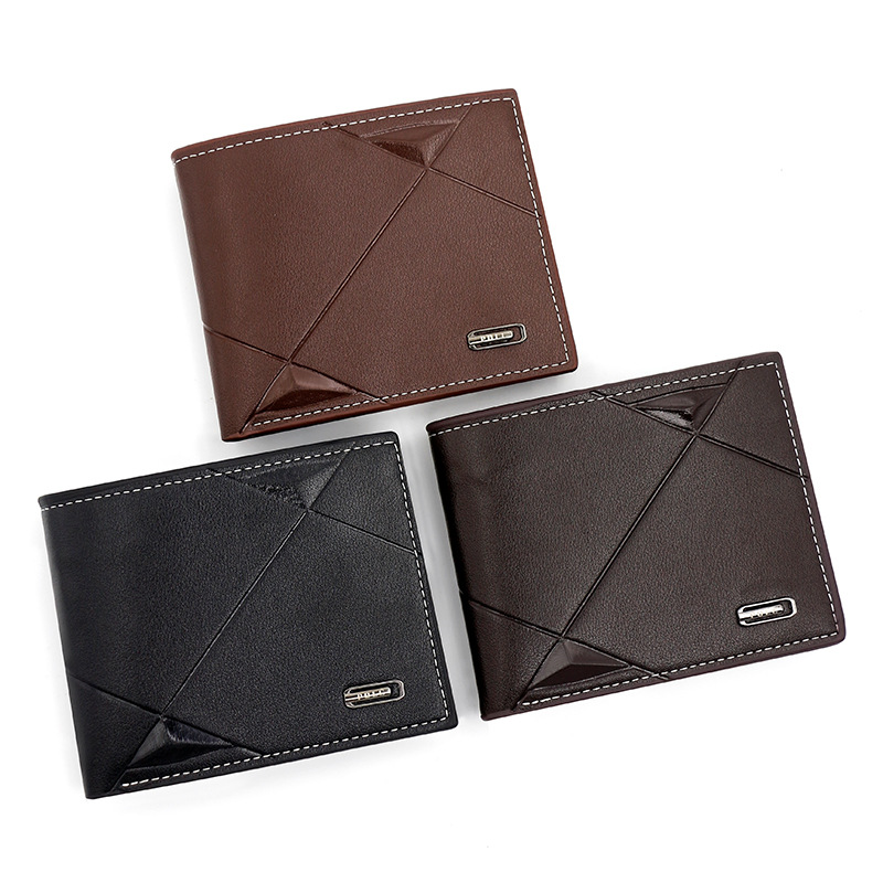 Dark Brown Men's PU Leather Bifold Wallet - Slim Short Design with Zipper Coin Pocket - Multi Card Slots and ID Window for Everyday Use — image 2