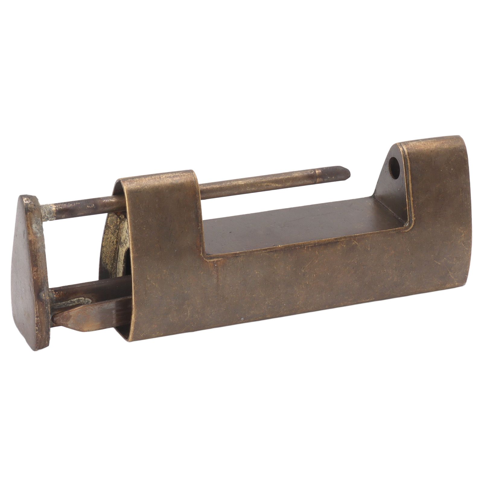 Spacing 4.4cm Decorative Vintage Lock Key Antique Brass Chinese Padlock for Small Wooden Box Furniture Cabinets Chest — image 2