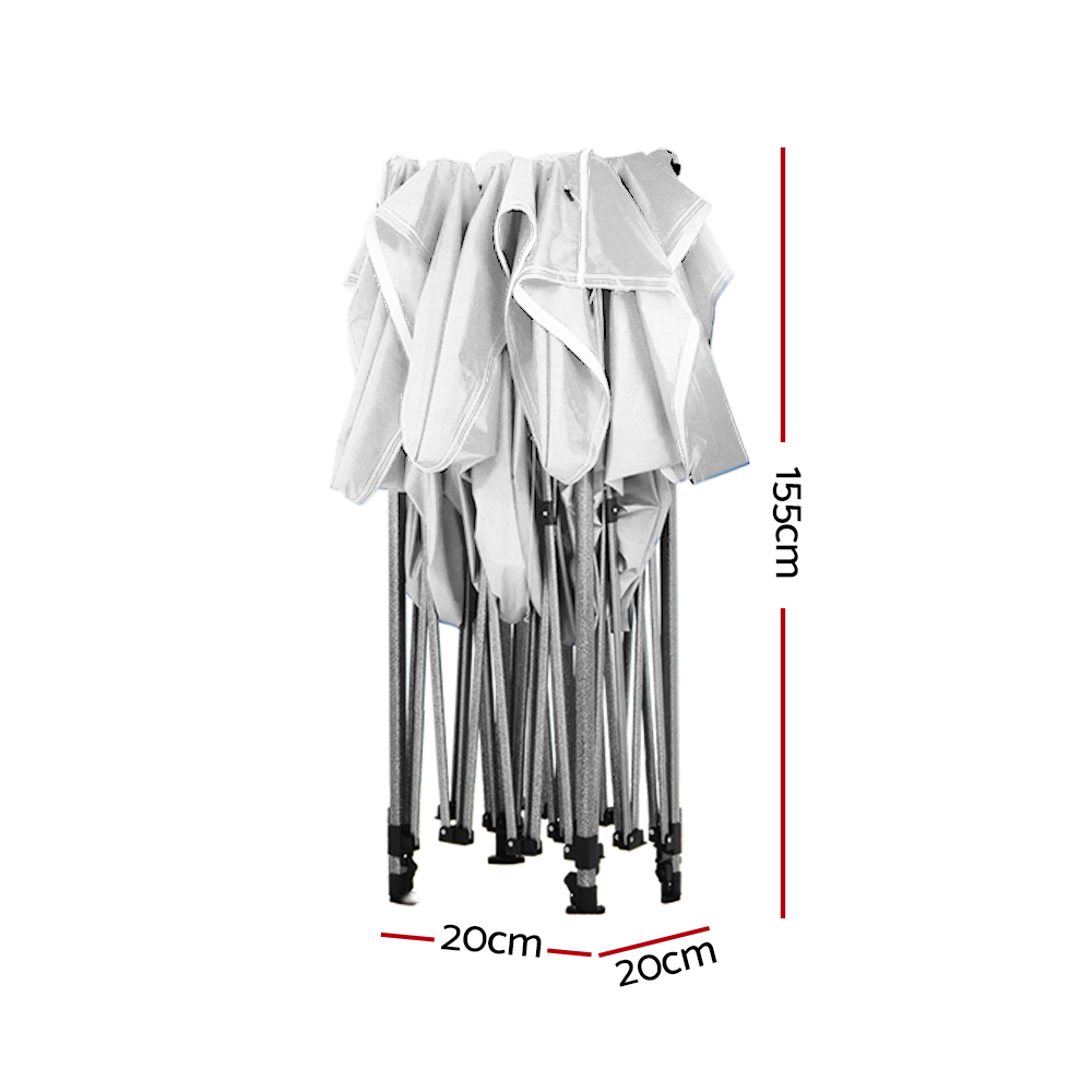 Instahut Gazebo Pop Up Marquee 3x6 Folding 500D Wedding Tent Base Pod White โ image 4