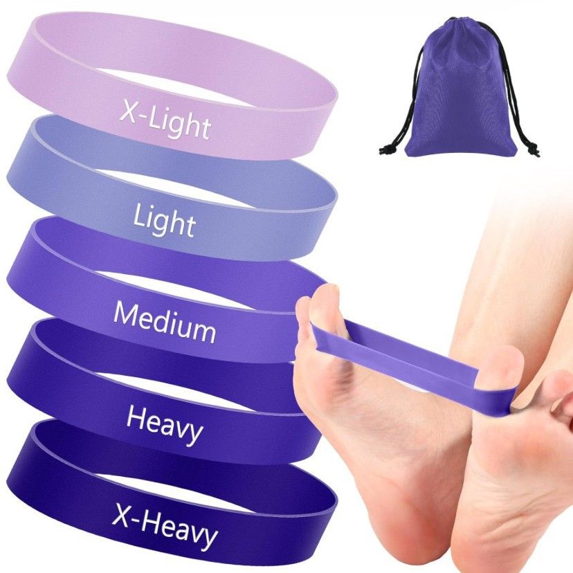 Lush Finger Tension Ring Bunion Corrector Set Dark purple finger tension ring arch training belt 15-20lbs โ image 2