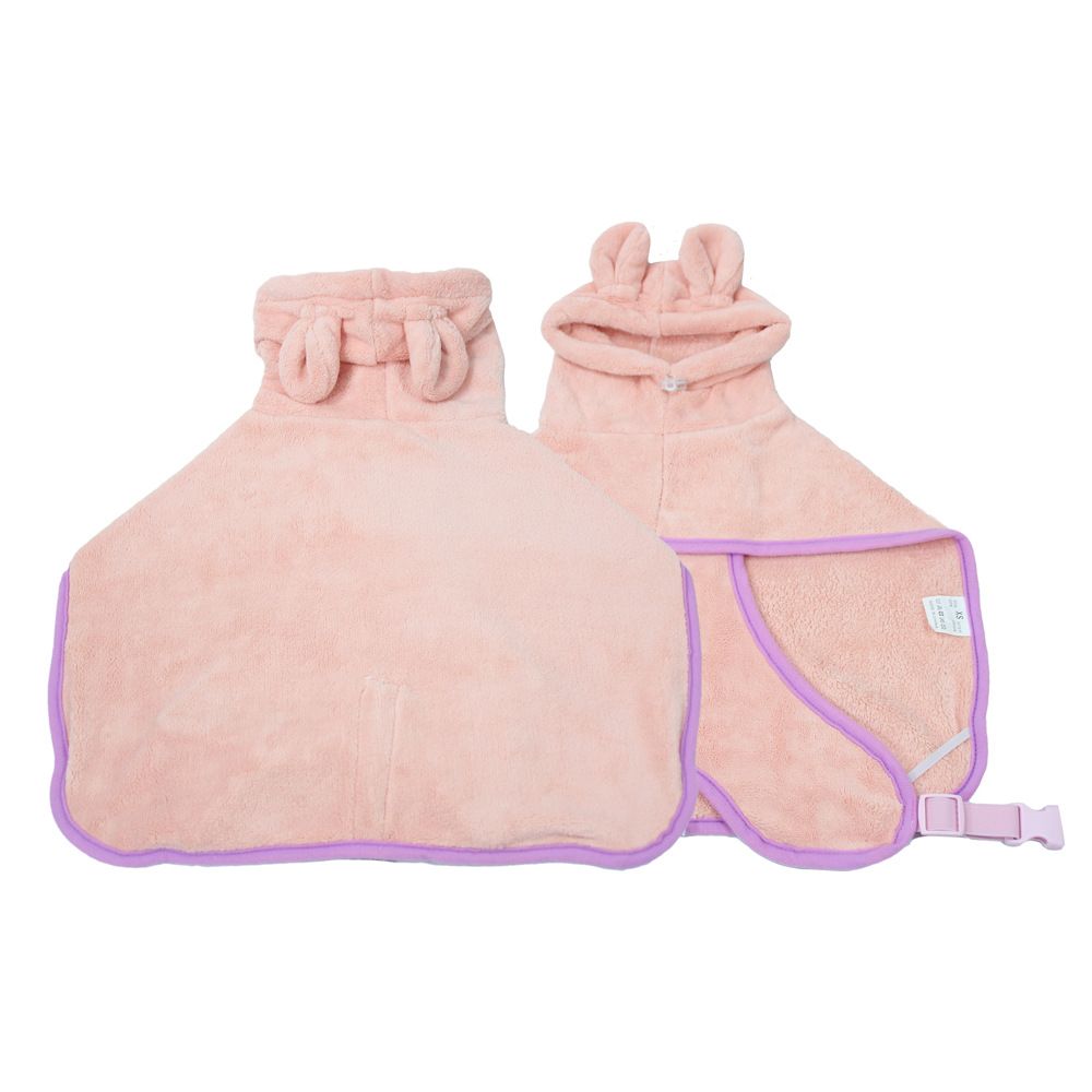 Pet Bathrobe Hooded Quick Dry Pink - XS