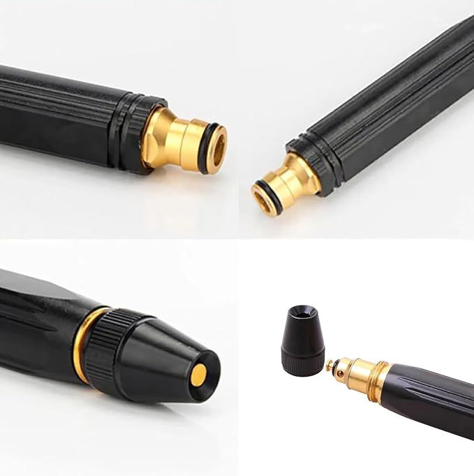 2Pcs Direct Injection High Pressure Car Wash Water Nozzle, Black Pacifier Type for Garden Watering & Ground Washing — image 4