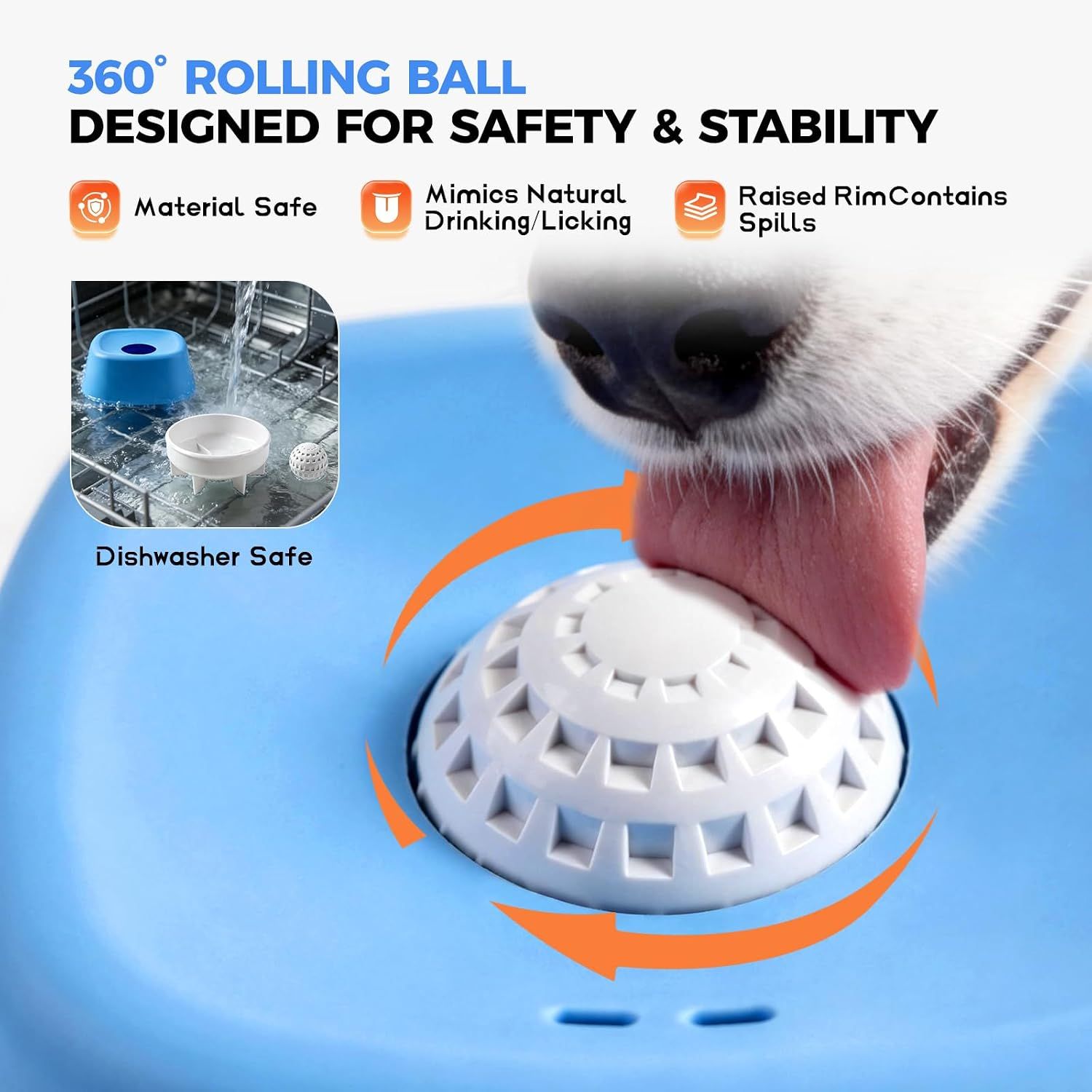 Pet Slow Feeder Lick Bowl with Rolling Ball for Yogurt and Broth — image 5