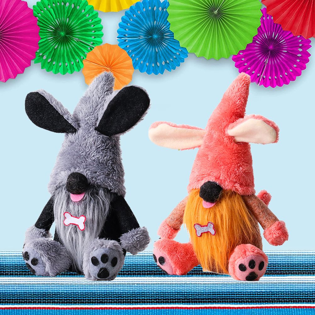 2Pcs Dog Gnomes Dog Paws Bone Doll Swedish Tomte Ornament Plush Puppy Tiered Tray Decoration Home Kitchen Farmhouse Drcor — image 6