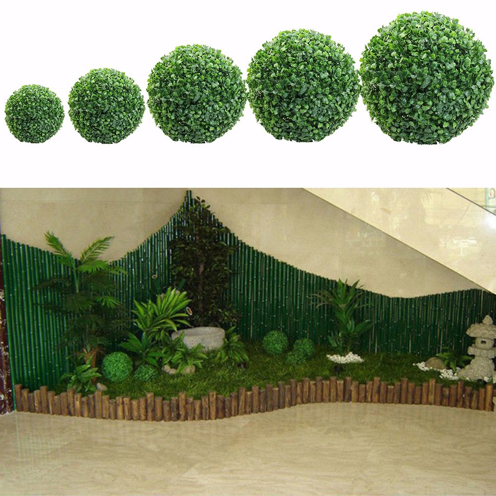 Green Plastic Plant Ball Decoration Home Outdoor Wedding Party Decoration Plants Grass Ball — image 5
