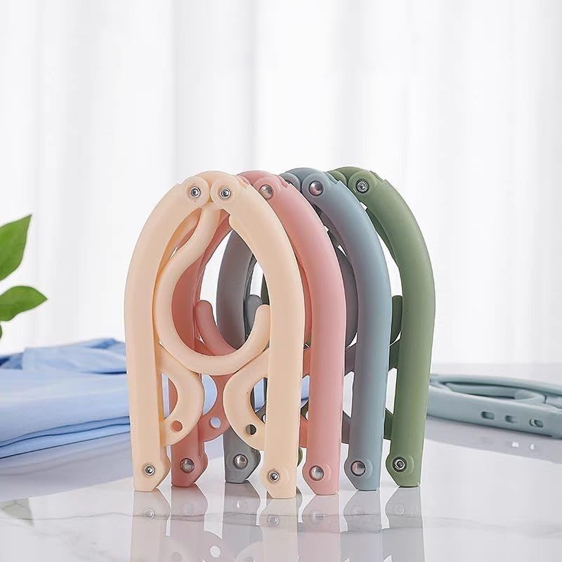4 Pcs Travel Hangers,Portable Folding Clothes Hangers ,Clothes Drying Rack for Home and Travel (4 Color) — image 5