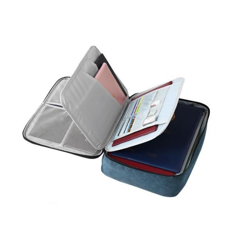 Large Capacity Multi-Layer Document Ticket Storage Bag Certificate File Organize 3 Layers - Navy 3 Layers-B2
