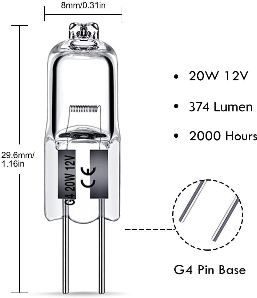 G4 halogen lamps 20W 12V - Warm white - 20 Pack 20pcs 20W 20pcs — image 2
