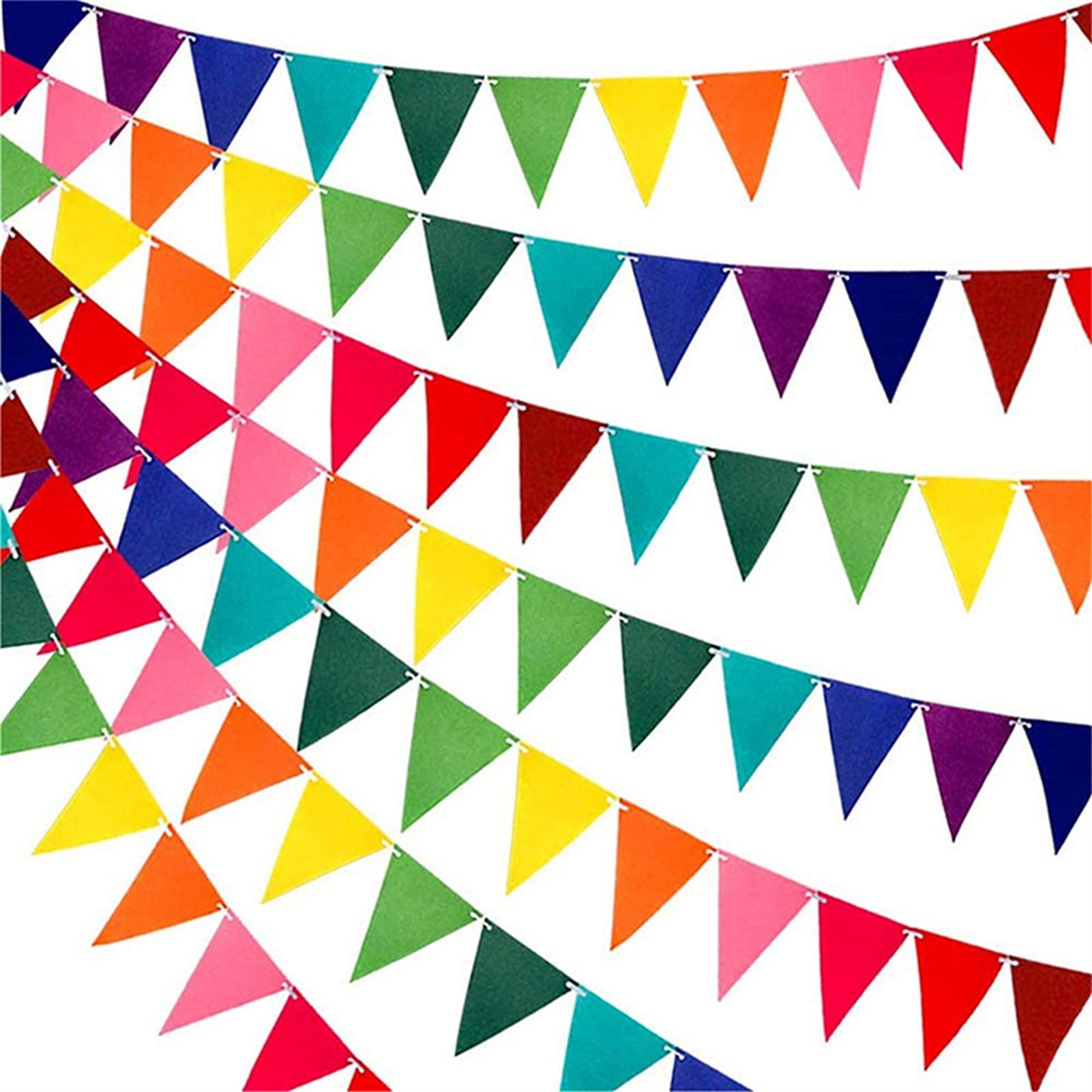5pcs Party Banner Triquetrous Shape Felt Fabric 18 × 15 × 6cm Decorative Flag Pennants for Party Decoration Colored Flag — image 4