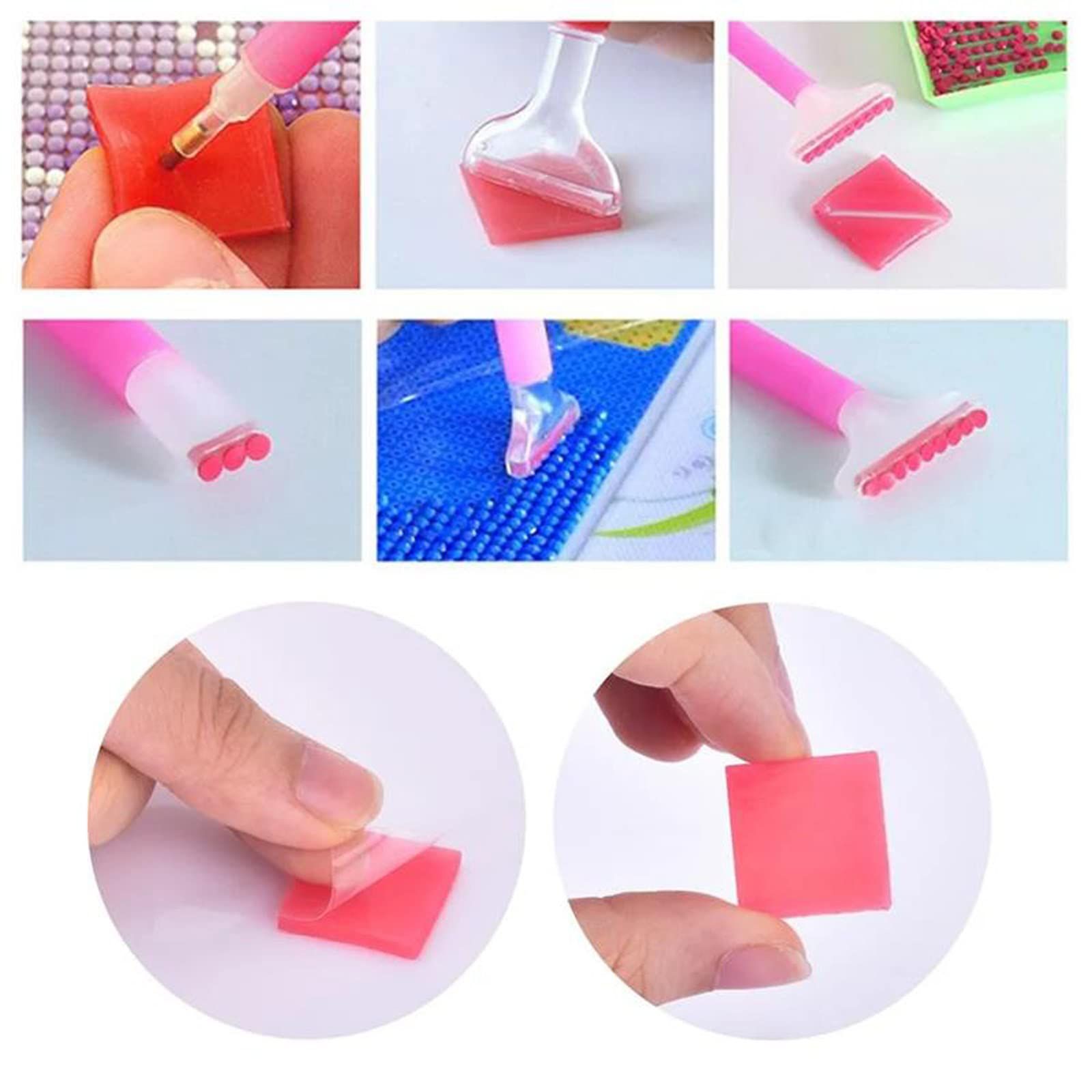 90Pcs DIY Diamond Painting Glue Clay, 0.98x0.98inch Diamond Painting Glue Clay 5 Color Painting Clay Wax โ image 5