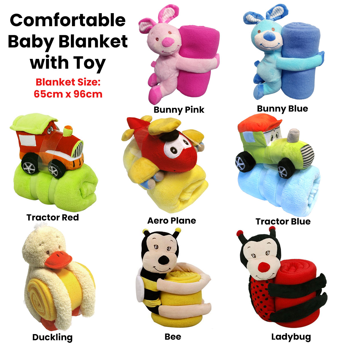 Baby Blue Blanket with Toy Bunny โ image 3