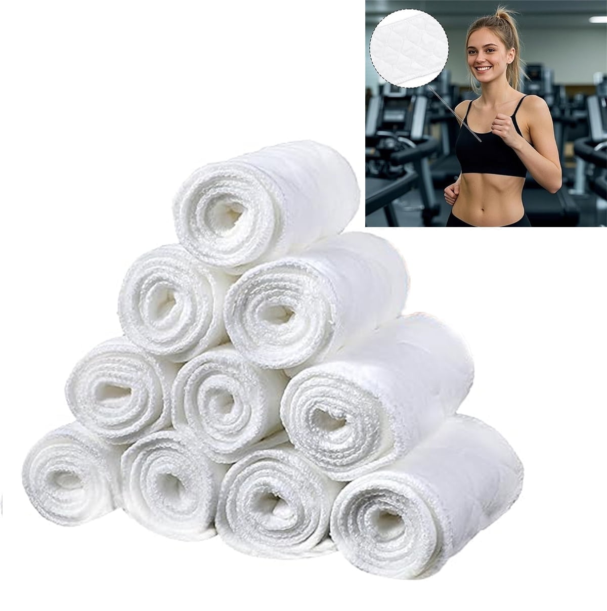 20 Pcs 3-Layer Bra Liners to Absorb Sweat,Cotton Bra Liners,Rectangle Under Bra Pads,Under Breasts Under Bra Sweat Liners,Washable Cotton Breast Pads for Women — image 2