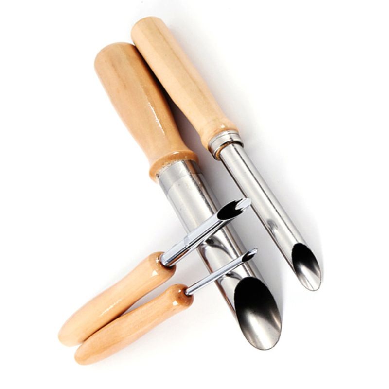 4 Pack Stainless Steel Circular Clay Hole Cutters, Wooden Handle Clay Tools for Drilling and Sculpture, Pottery Tools and Supplies โ image 3