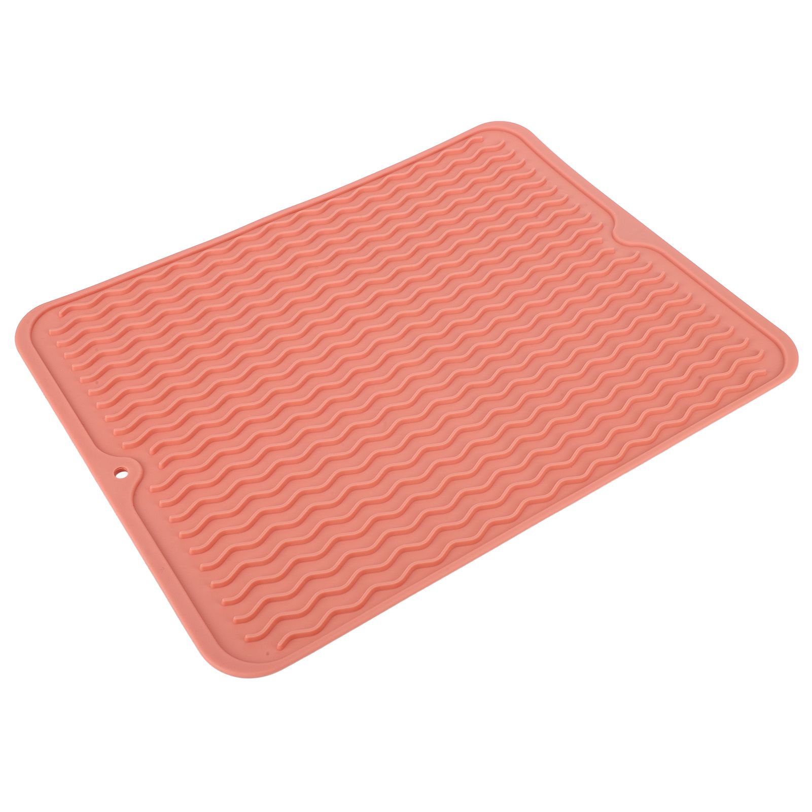 Dish Drying Mat Soft Flexible Rubber Heat Resistant Nonslip BPA Free Eco Friendly Wide Application Dish Drying PadPink — image 4