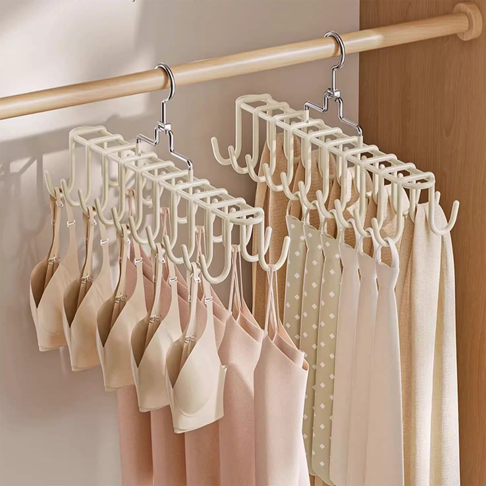 Belt Tie Rack Hanger, for Closet Metal Belt Organizer, 20 Hooks, Multi Purpose Hanger, for Shawls Scarves Closet Organizers and Storage White