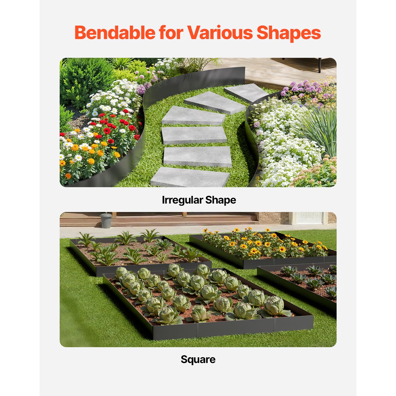 Steel Landscape Edging, 3 Packs 1016 × 203 mm Rust-Resistant Metal Landscape Edging, Bendable Garden Edging Border, Heavy Duty Lawn Edging, Easy-to-Install — image 4