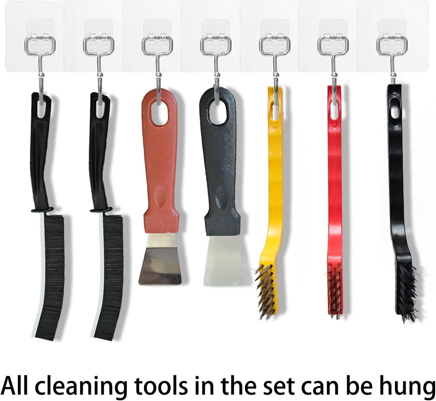 7 Pcs Multi-Purpose Crevice Cleaning Brush Tool for Stubborn Kitchen Grease Stains, Bathroom Crevices, Window Gutters, Tiles and Faucets — image 6