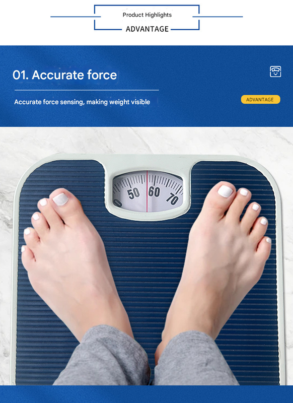 White Classic Mechanical Bathroom Scale - Battery-Free Analog Body Weight Scale with Non-Slip Platform โ image 2