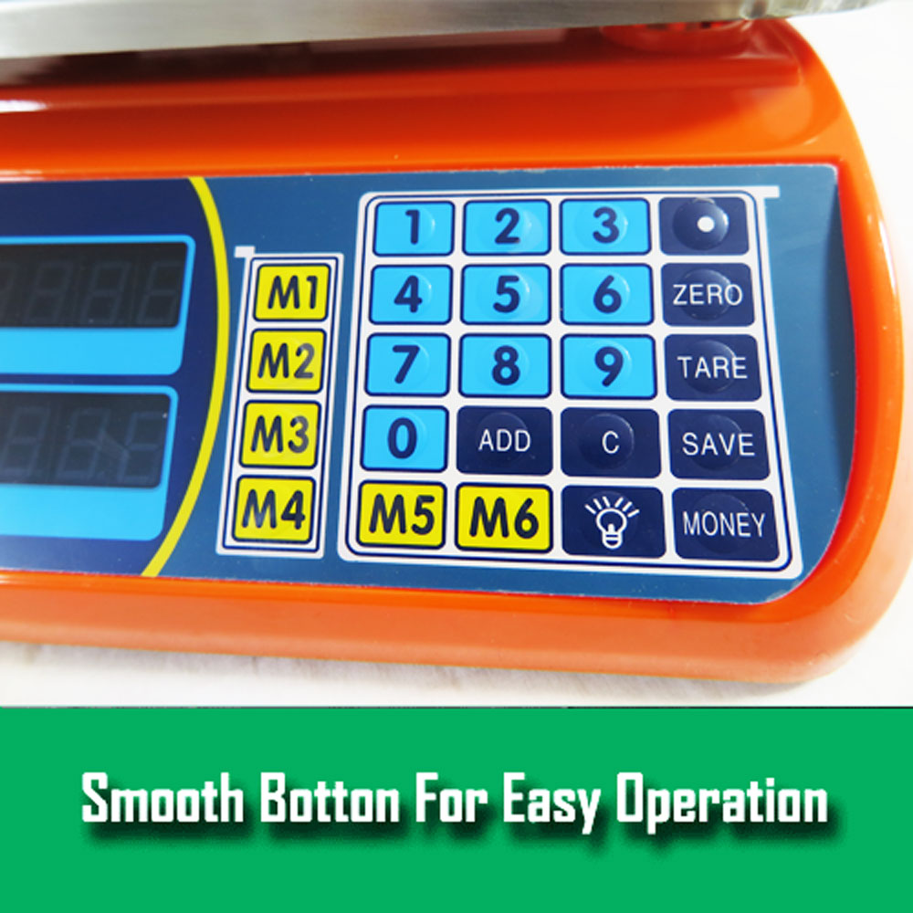 Kitchen Scale Digital Commercial Postal Shop Electronic Weight Scales Food 40KG - orange โ image 4