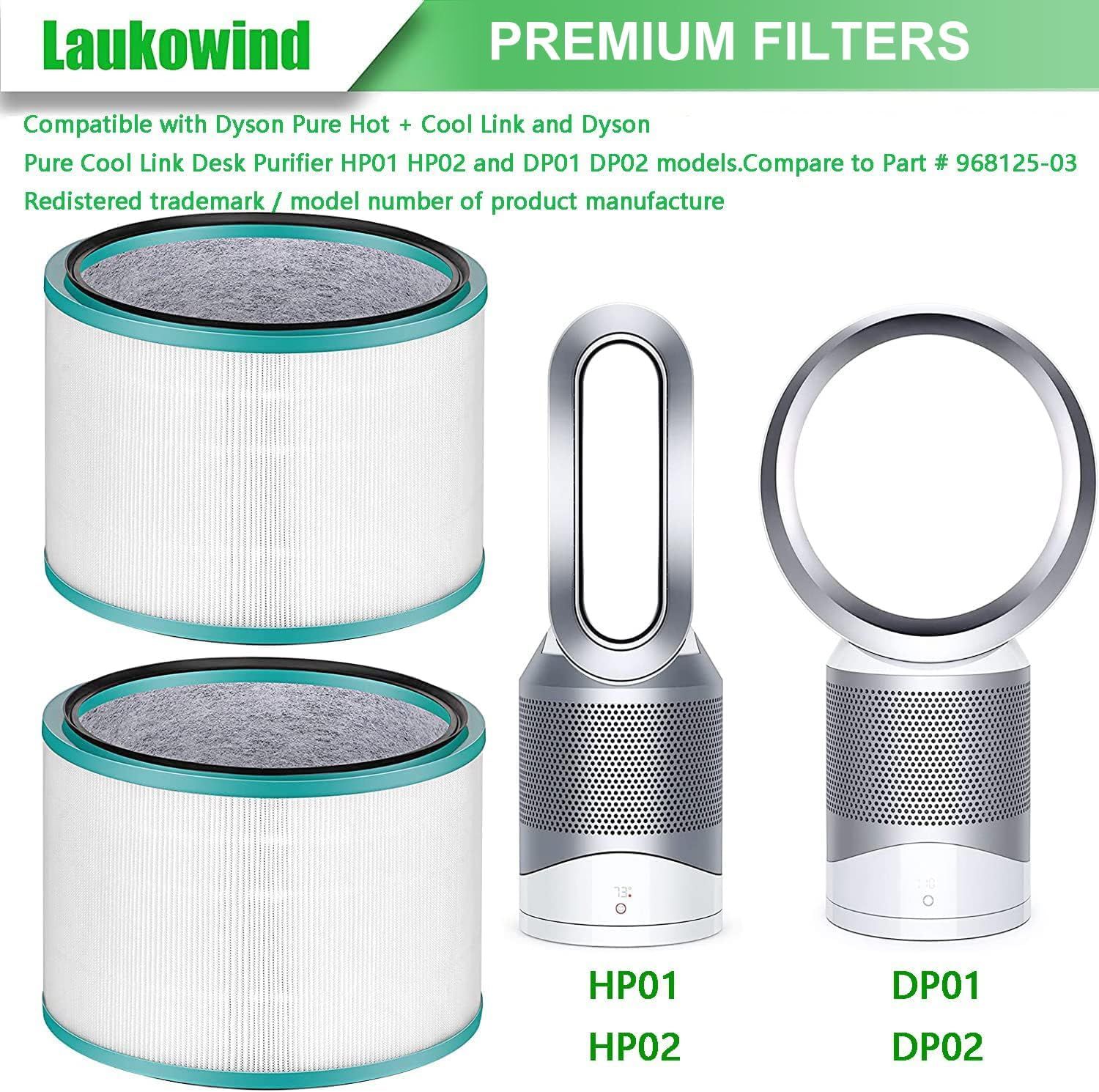 2 Pack Air Puriier ilter Replacements or Dyson HP01, HP02, DP01 Desk Puriiers - Compatible with Part # 968125-03 โ image 4